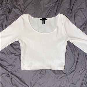 White ribbed crop top